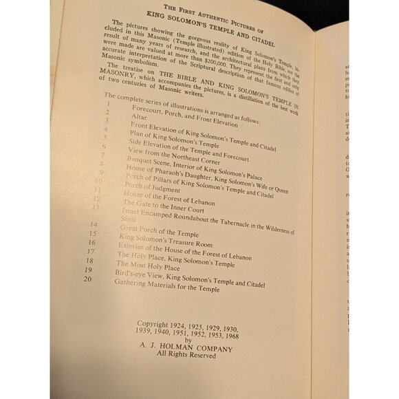 Holy Bible King Solomon's Temple in Masonry 1968 Presented Scottish Rite Bodies - Picture 7 of 11